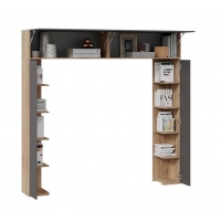 Шкаф навесной Порто 366 с декоративными панелями (Яблоня Беллуно, Графит софт) - Изображение 3